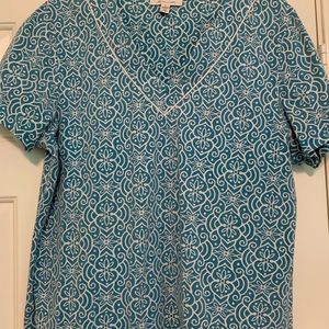 Ladies XlL Short Sleeve Shirt Top XL Blue